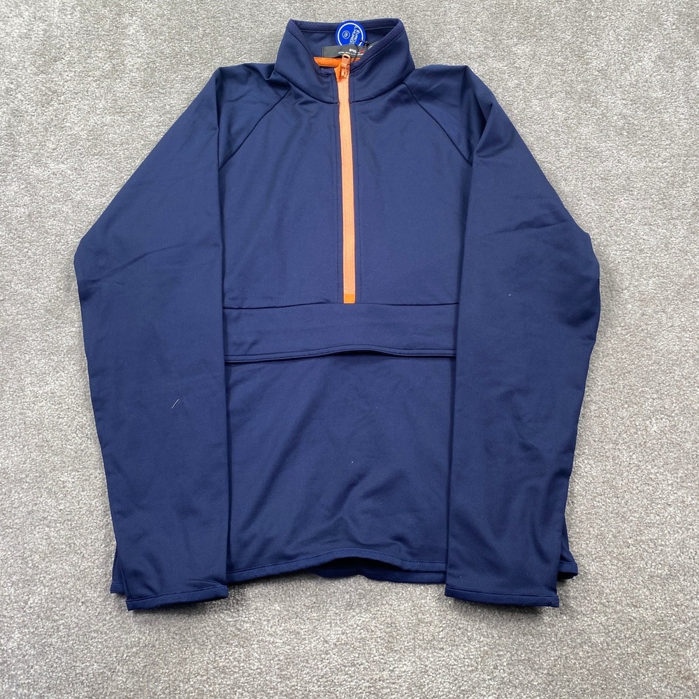 RLX Ralph Lauren Men Navy Orange Quarter Zip Pullover Athletic Sweatshirt Size S